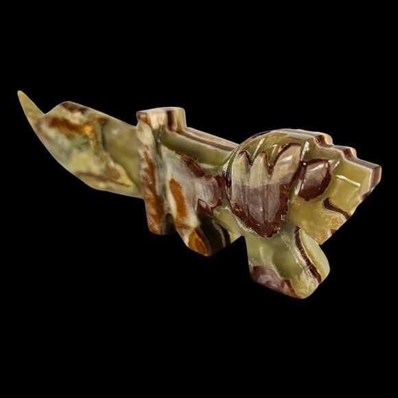 Green Marble Onyx Dagger with Lion Handle, handmade 8" knife, gift for holidays - Picture 4 of 9